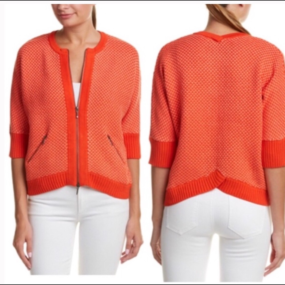 CAbi Coccon orange cardigan sweater